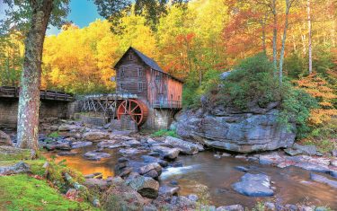USA Stones Autumn Mill Glade Creek Grist Mill Babcock State Park West Virginia Nature