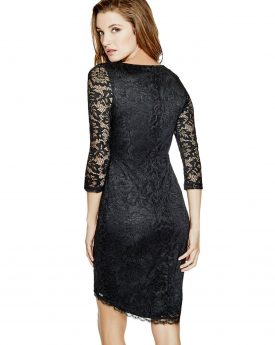 Alyssa Arce Black Dress Back, Guess Campaign II