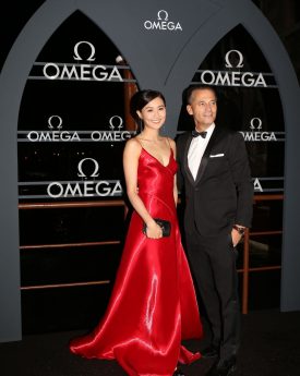 Fala chen with raynald at omega gala evening at palazzo pisani moretta in venice, italy