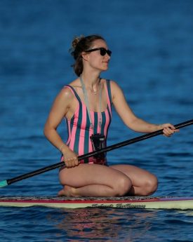 Sexy Olivia Wilde in Swimsuit Paddleboarding in Hawaii